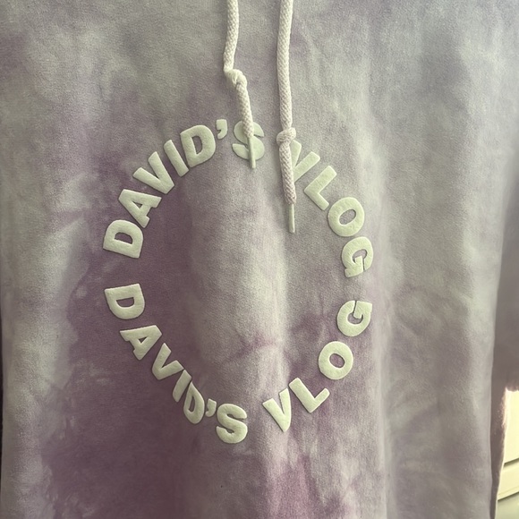 Purple tie dye hoodie size L David Dobrik brand - Picture 2 of 5